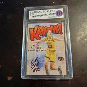 COPY - 2024 Kaboom! Caitlin Clark Rookie Auto facsimile Gem Mint 10